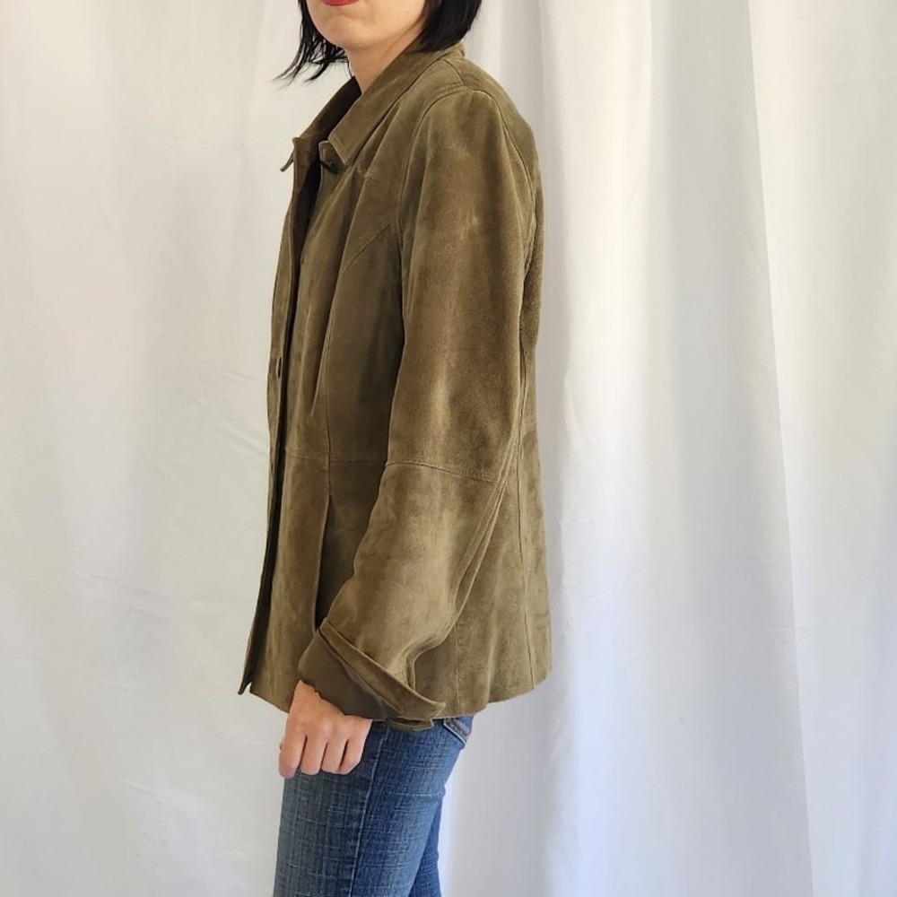 Liz Claiborne Green Suede Jacket - Picture 2 of 5